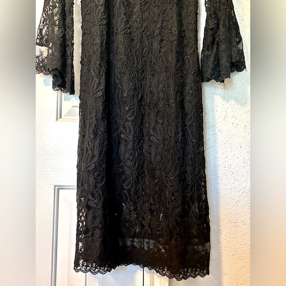 L&B Black Lace Western Style Dress Size S/M - Picture 13 of 16
